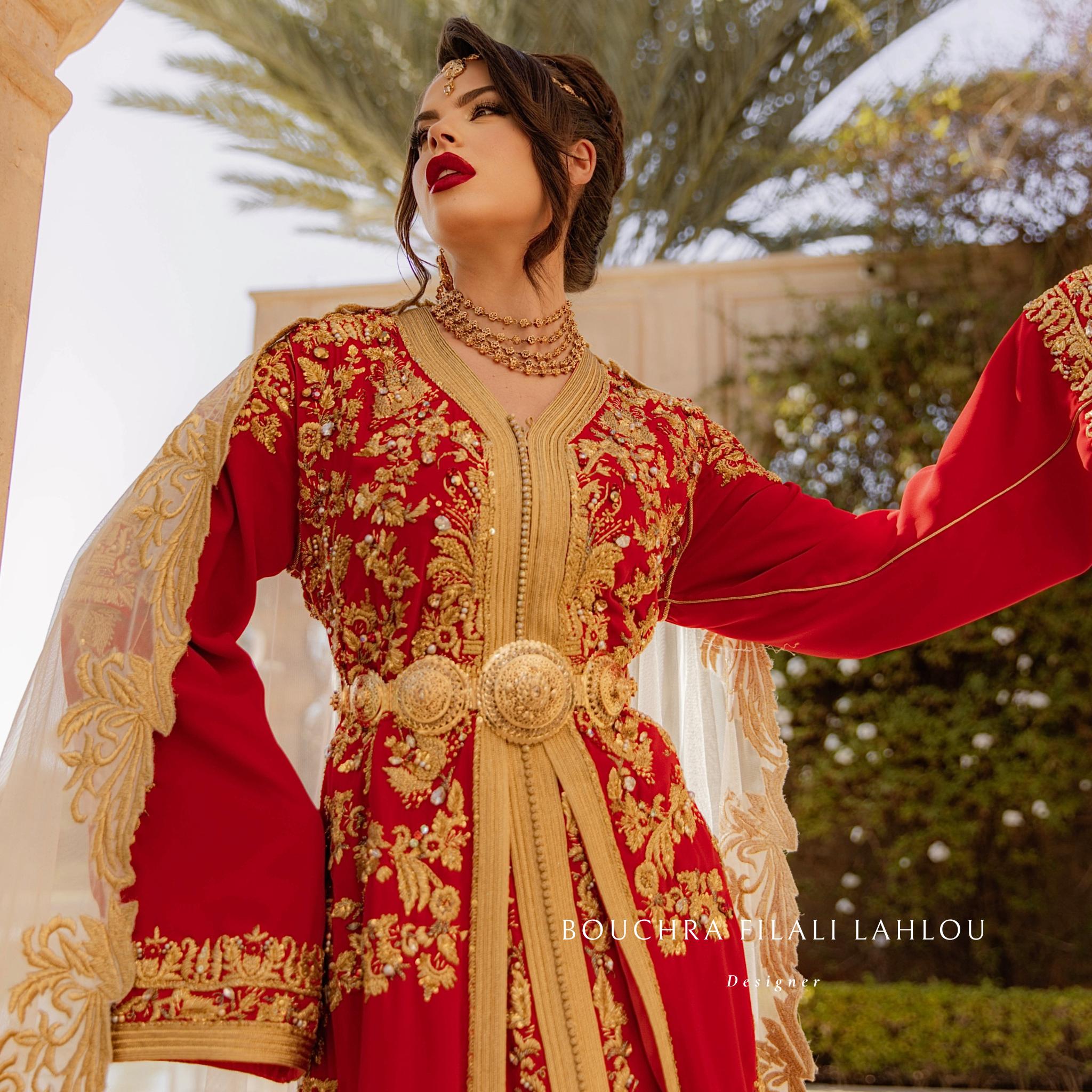 Pink orange moroccan kaftan factory